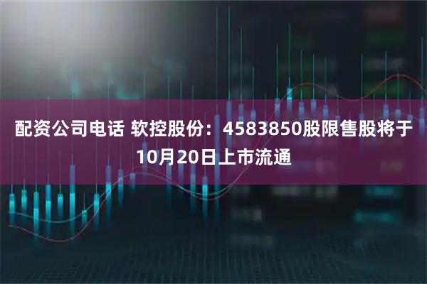 配资公司电话 软控股份：4583850股限售股将于10月20日上市流通